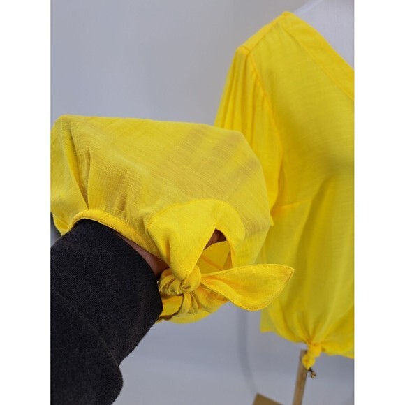 ANTHROPOLOGIE MAEVE COLETTE PULLOVER PEASANT BLOUSE TOP‎ YELLOW SMALL - Picture 4 of 6